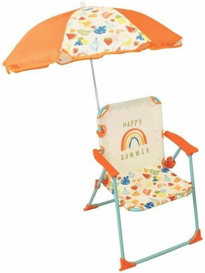Fun House Fruity's Opvouwbare campingstoel met parasol H.38.5 x B.38.5 x D.37.5 cm + parasol ø 65 cm Voor kinderen
