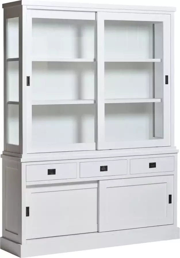 Furn4All Buffetkast Nora 160 Cm Wit Met 4 Schuifdeuren En 3 Laden Hout Wit Actieprijs: Van 1399 Nu Voor 849 -! Wit 220 x 160 x 42 45 cm