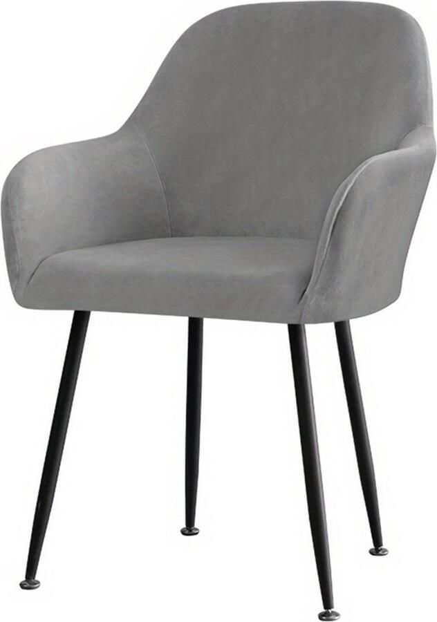 Furnestorica Stoelhoes met armleuning stretch universeel afneembaar hoezen voor stoelen wasbaar voor eetkamer keuken woonkamer kantoor bruiloft decoratie donkergrijs set van 2