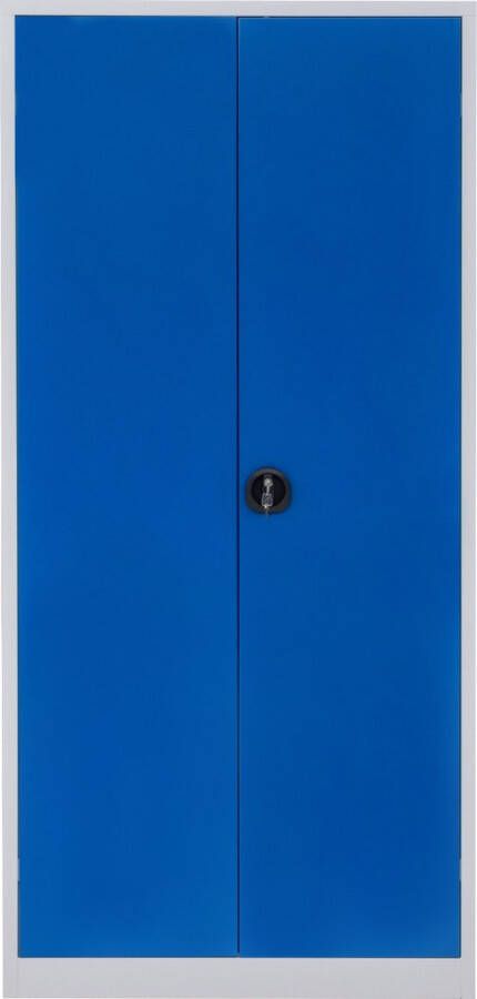 Furni24 archiefkast met 5 vakken compleet gemonteerd 195x92x42cm stalen vleugeldeurkast afsluitbare locker blauw