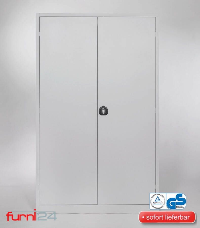 Furni24 Archiefkast staal volledig gemonteerd 120 x 195 cm grijs ​ - Foto 2