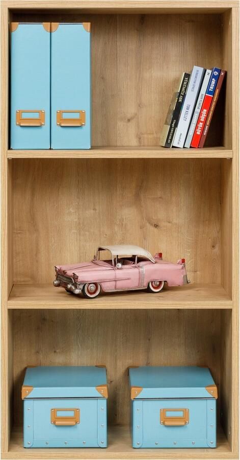 Furni24 Boekenkast met 3 vakken Archiefkast decor saffier eiken 30x24x80 cm - Foto 2
