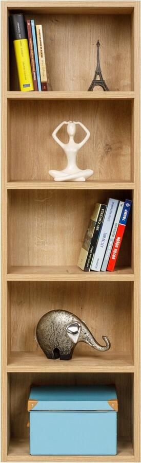 Furni24 boekenkast met 5 vakken saffier eiken decor 40x24x132 cm