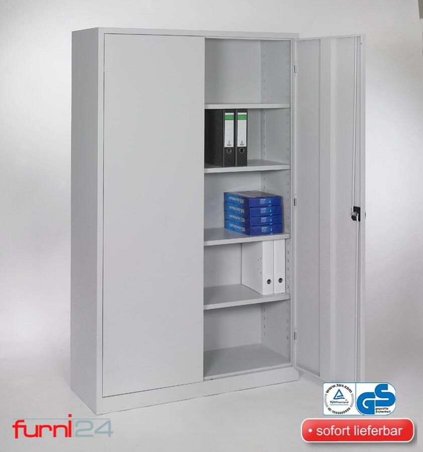 Furni24 Archiefkast staal volledig gemonteerd 120 x 195 cm grijs ​