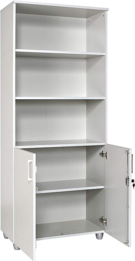 Furni24 Furni 24 Archiefkast open bovenkant 80 cm x 40 cm x 190 cm grijs decor