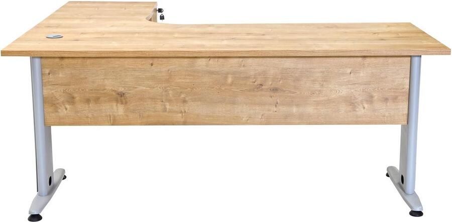 Furni24 Winkelschreibtisch Dona Saphir Eiche Dekor 180 cm x 120 cm x 74 cm inkl. Beistellcontainer rechts gewinkelt