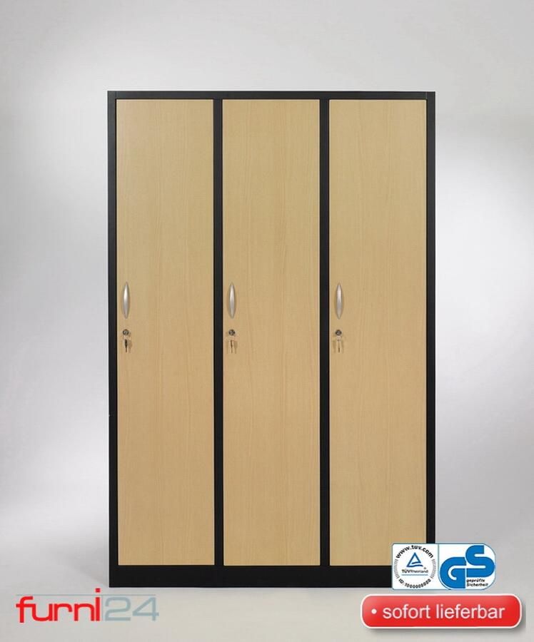 Furni24 Garderobekast locker commodekast garderobekast breedte 40 cm 3 deuren - Foto 2