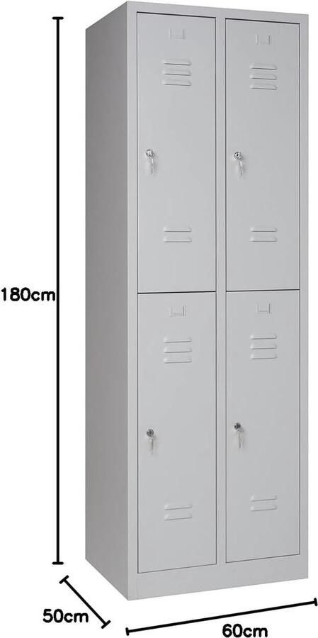 Furni24 Garderobekast locker commodekast garderobekast vakbreedte 30 cm 4 deuren - Foto 2