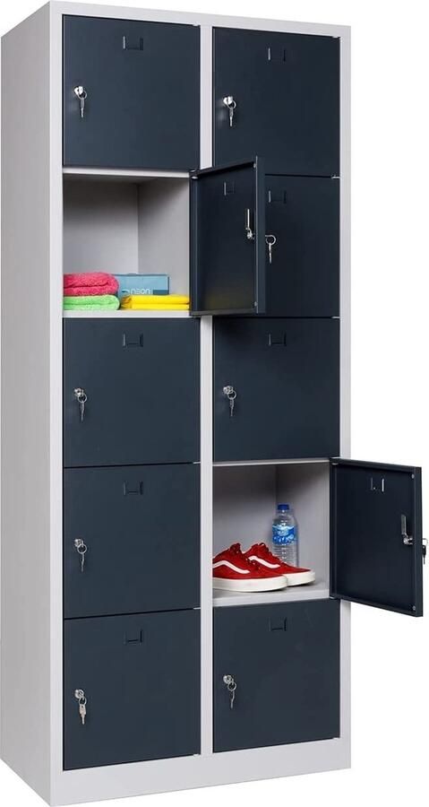 Furni24 Lockerkast locker waardevolle spullen locker 190 cm x 80 cm x 45 cm antracietgrijs RAL 7016 - Foto 2