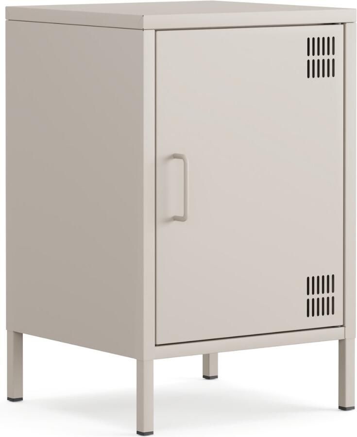 Furni24 Metalen Meubelen Ladekast Nachtkastje 41 5 x 40 x 64 5 cm beige