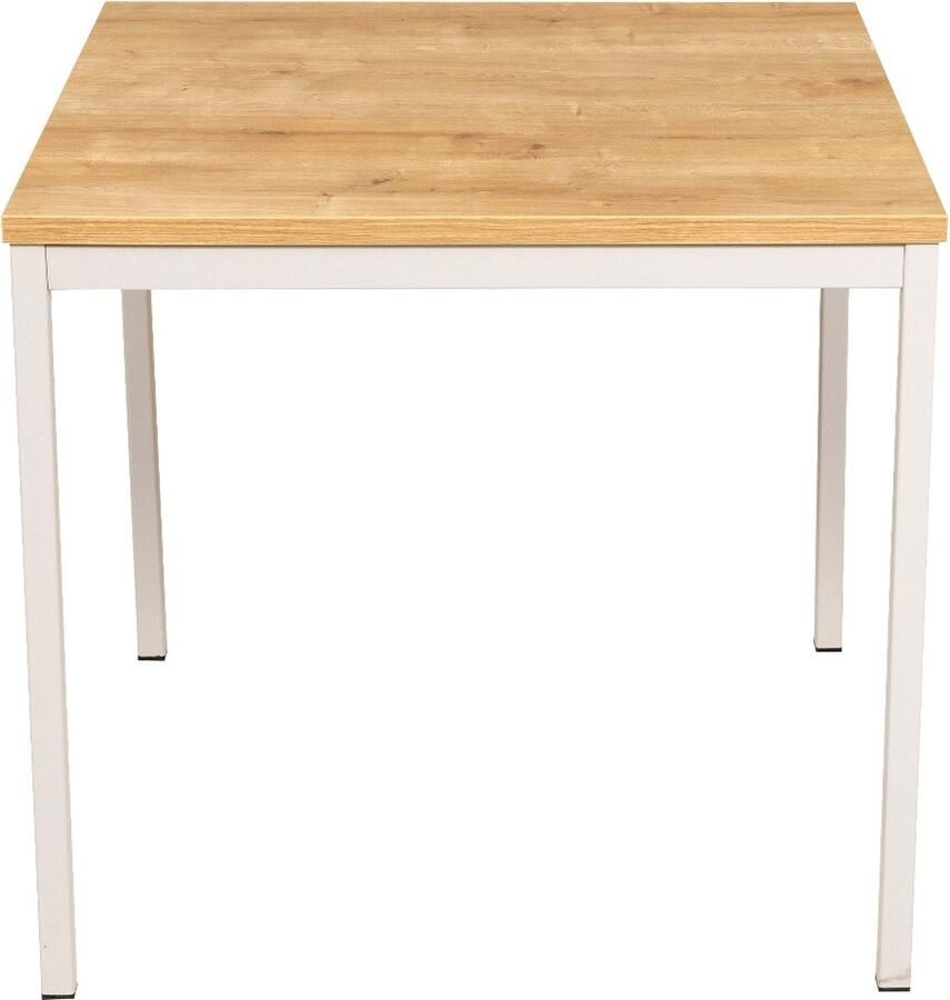 Furni24 Multifunctionele tafel 80 x 80 cm Computertafel Werktafel Bureau Eettafel in saffier eiken decor grijs