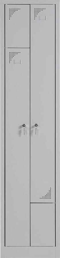 Furni24 Z kledingkast locker kleedkamer garderobe 180 cm x 40 cm x 50 cm grijs - Foto 2