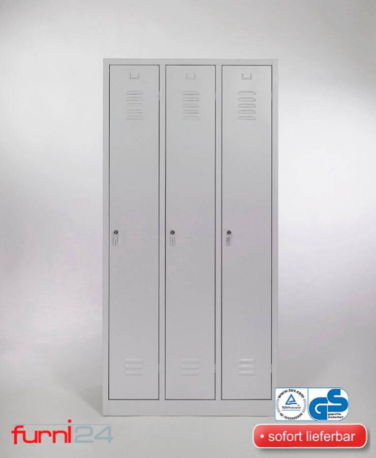 Furni24 Garderobekast locker commodekast garderobekast vakbreedte 30 cm 3 deuren - Foto 3