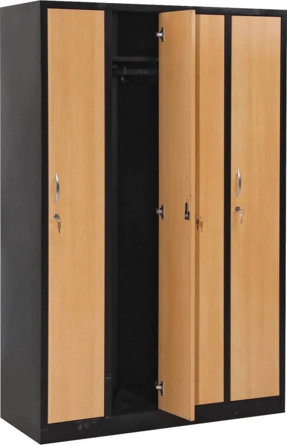 Furni24 Garderobekast locker commodekast garderobekast vakbreedte 30 cm 4 deuren