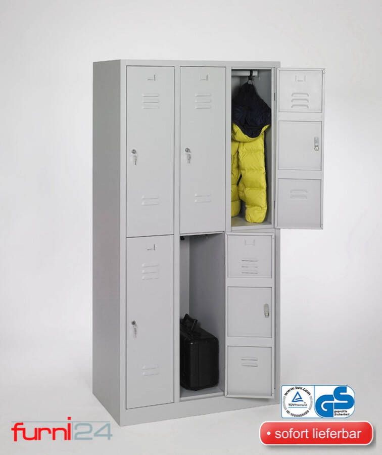 Furni24 Garderobekast locker commodekast garderobekast vakbreedte 30 cm 6 deuren - Foto 3