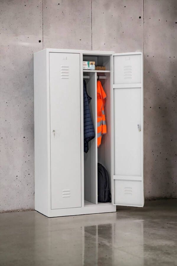 Furni24 Garderobekast locker commodekast garderobekast vakbreedte 40 cm 2 deuren
