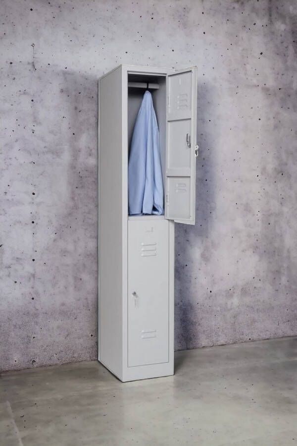 Furni24 Garderobekast locker commodekast kledingkast vakbreedte 30 cm 2 deuren