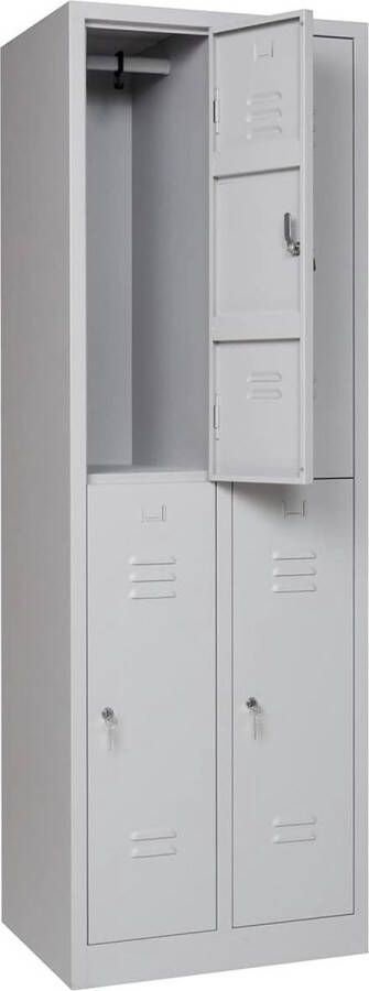 Furni24 Garderobekast locker commodekast garderobekast vakbreedte 30 cm 4 deuren - Foto 1
