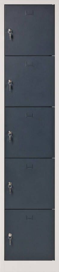 Furni24 Lockerkast kledingkast locker voor waardevolle spullen 190 cm x 40 cm x 45 cm antracietgrijs RAL 7016 - Foto 2