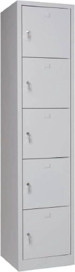 Furni24 Lockerkast locker waardevolle spullen locker 190 cm x 40 cm x 45 cm grijs RAL 7035