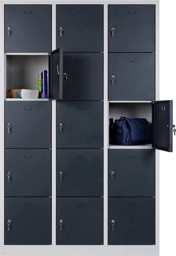Furni24 Lockerkluis waardevolle spullen locker waardevolle spullen locker 190 cm x 120 cm x 45 cm antraciet grijs RAL 7016 - Foto 2
