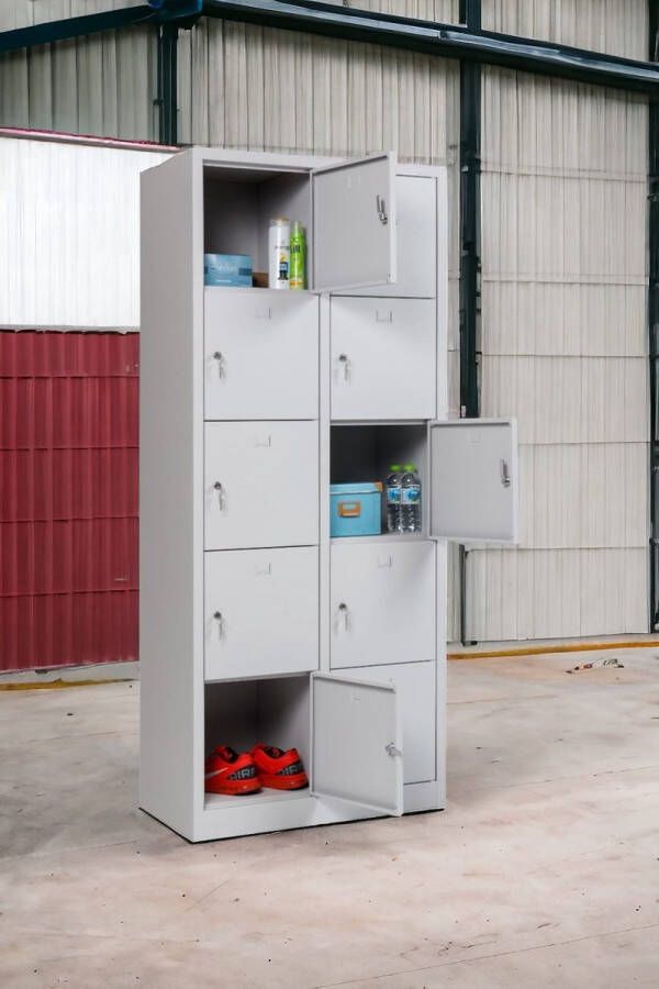 Furni24 Lockerkluis waardevolle spullen locker waardevolle spullen locker 190 cm x 80 cm x 45 cm grijs RAL 7035 - Foto 3