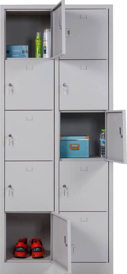 Furni24 Lockerkluis waardevolle spullen locker waardevolle spullen locker 190 cm x 80 cm x 45 cm grijs RAL 7035 - Foto 2