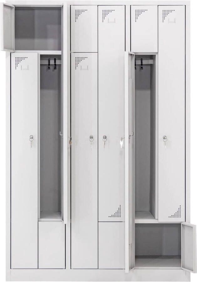 Furni24 Z garderobekast lockerkast 180 cm x 120 cm x 50 cm