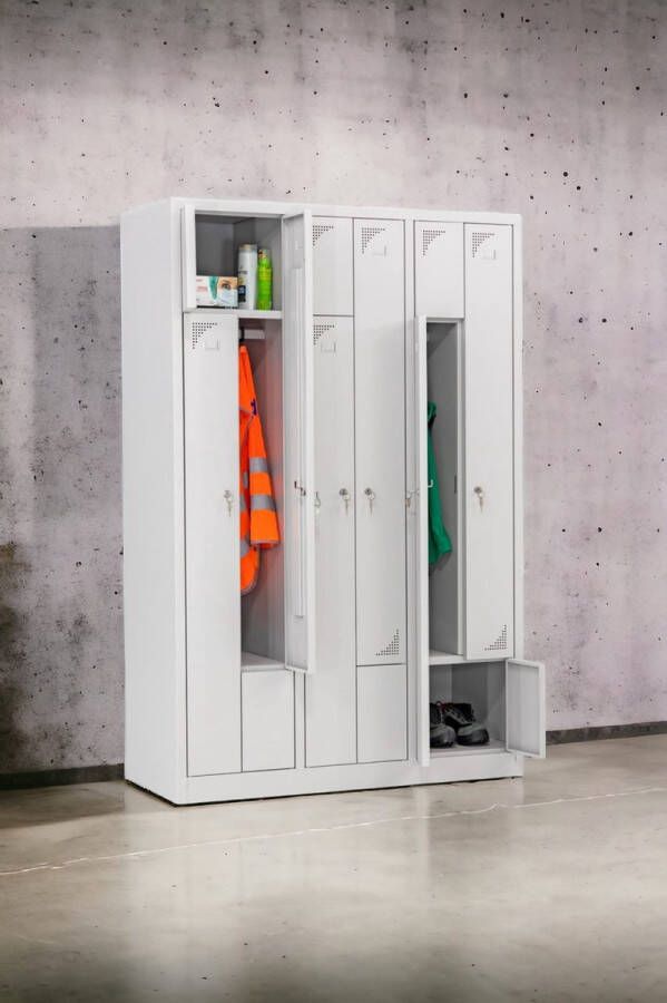 Furni24 Z garderobekast lockerkast 180 cm x 120 cm x 50 cm kledingkast