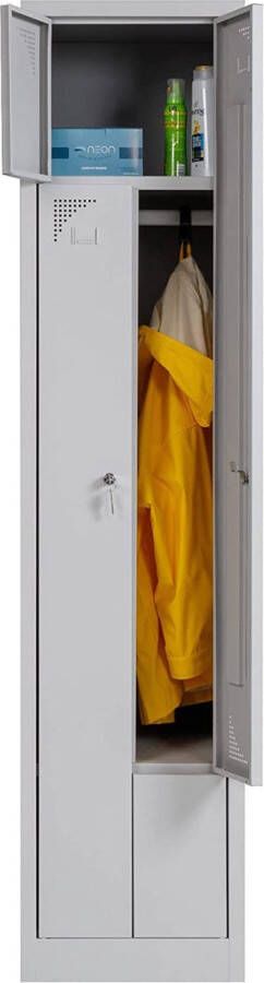 Furni24 Z kledingkast locker kleedkamer garderobe 180 cm x 40 cm x 50 cm grijs