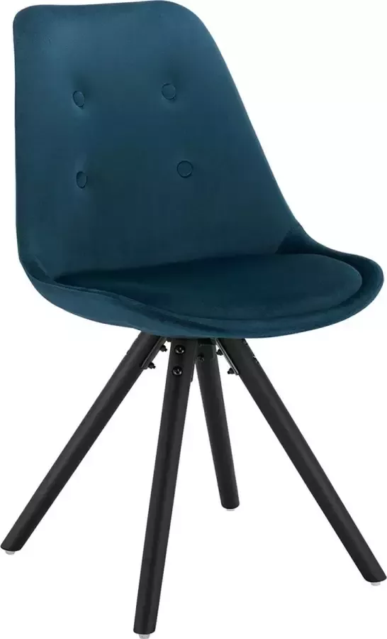 Furnibella 1 Eetkamerstoel Woonkamer stoel in Fluweel zitting Eetstoel Blauw Multifunctioneel BH196bl-1
