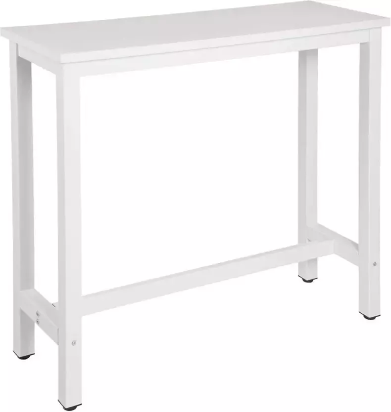 Furnibella 1x bartafel bistrotafel metalen frame tafelblad van MDF wit