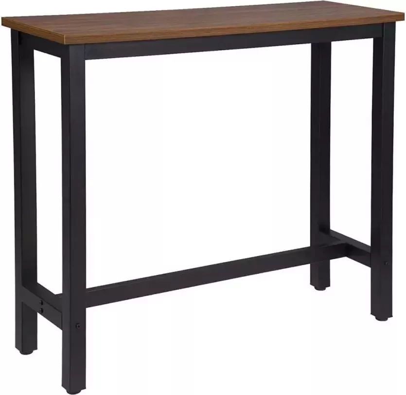 Furnibella 1x bartafel bistrotafel metalen frame tafelblad van MDF zwart roest kleur