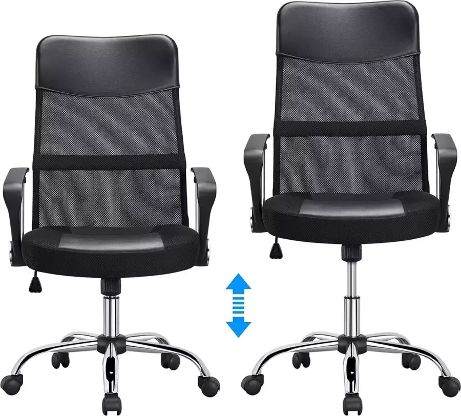Furnibella a Bureaustoel ergonomische bureaustoel ademende bureaudraaistoel computerstoel met hoge rugleuning van mesh bureaustoel kantelfunctie managersstoel belastbaar tot 135 kg