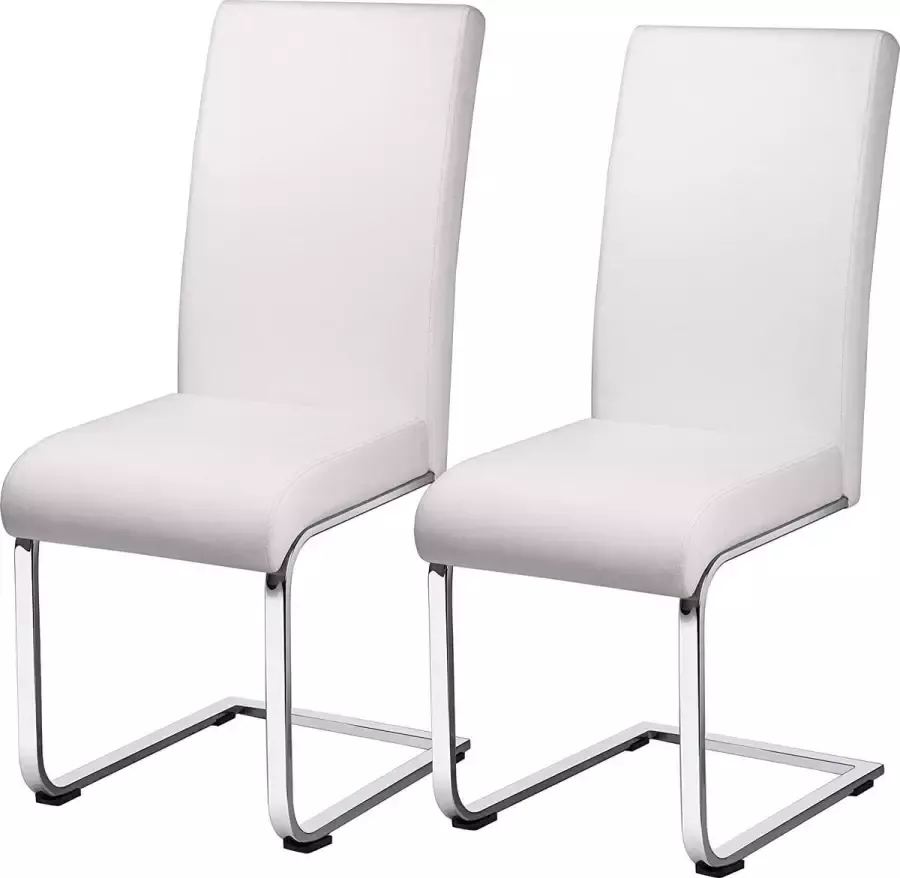 Furnibella a Eetkamerstoelen set van 2 cantileverstoel eetkamerstoel beklede stoel kunstleer 135 kg belastbaar