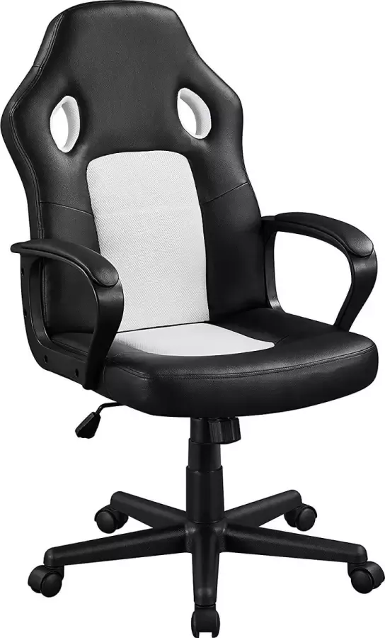 Furnibella a Racing gamingstoel bureaustoel managersstoel draaistoel sportstoel ergonomisch belastbaar tot 150 kg in hoogte verstelbaar gevoerde armleuningen kantelfunctie kunstleer