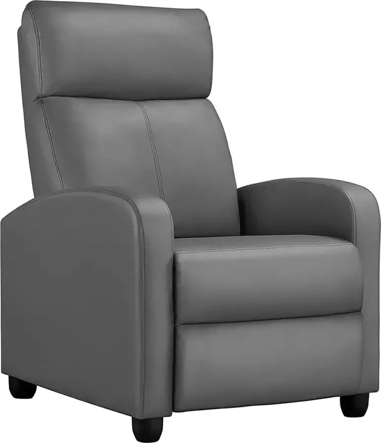 Furnibella a Relaxstoel televisiestoel fauteuil met ligfunctie en verstelbare beensteun Recliner enkele bank kunstleer