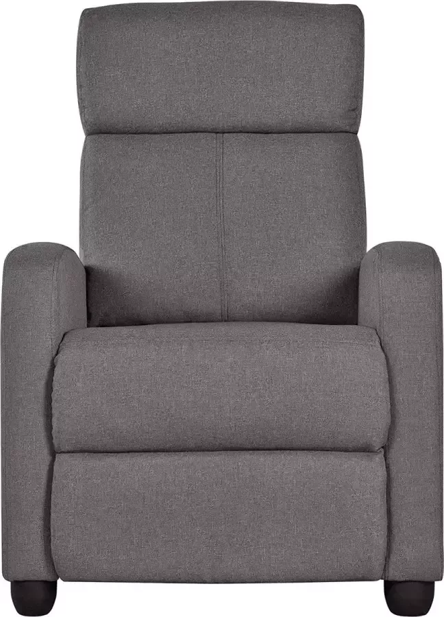 Furnibella a Televisiestoel ruststoel relaxstoel met verstelbare beensteun en ligfunctie ligstoel tot 120 kg 140 graden kantelbaar van linnen stof grijs