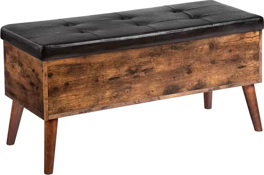 Furnibella Bank Schoenbank met opbergruimte gestoffeerde Kist 97 x 40 x 46.5 cm industrieel stabiel voor gang woonkamer slaapkamer eenvoudig te monteren vintage EBF97CW01