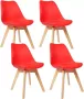 FURNIBELLA -BH29-4 Set van 4 eetkamerstoelen keukenstoel design stoel eetkamerstoel kunstleer en hout - Thumbnail 1