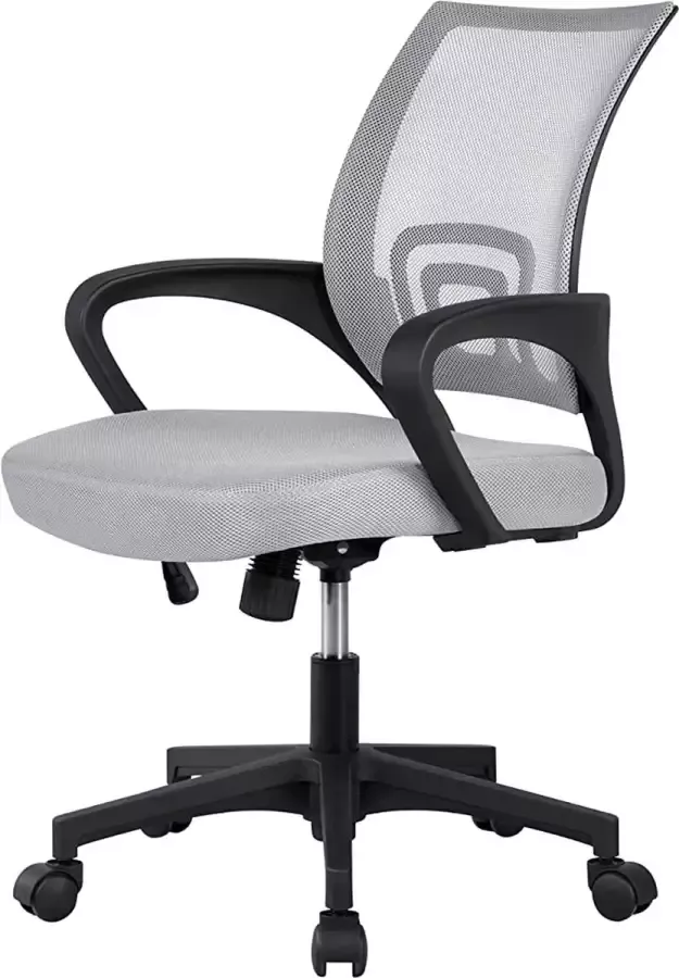 Furnibella Bureaustoel draaistoel ergonomische bureaustoel met netrugleuning bureaudraaistoel in hoogte verstelbaar computerstoel met wielen armleuning groot zitvlak