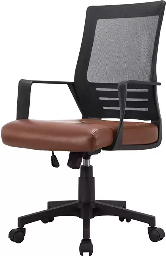 Furnibella Bureaustoel ergonomische bureaustoel kunstleer bureaudraaistoel in hoogte verstelbaar computerstoel verstelbare bureaustoel draaistoel