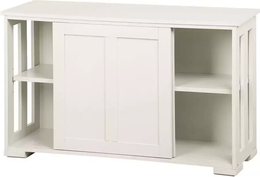 Furnibella Commode dressoir multifunctionele kast dressoir staande kast antiek wit met 2 deuren 106 7 x 33 x 63 cm