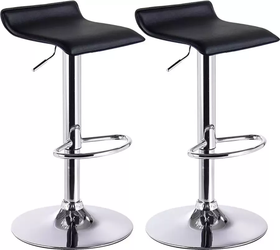 Furnibella design draaistoel kruk barstoel lounge bar kruk stoel 2X zwart BH11sz