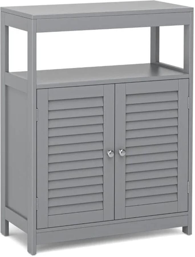 Furnibella -Badkamerkast met Verstelbare Plank – Functioneel & Stijlvol (Grijs)