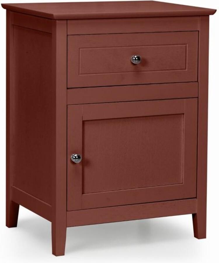 Furnibella Bruin Nachtkastje van Grenenhout met Lade en Deur – Stijlvolle Bijzettafel Salontafel