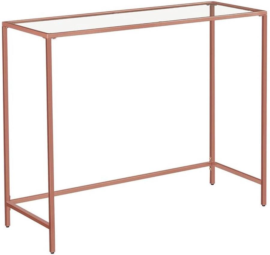 Furnibella Consoletafel met Gehard Glas en Elegant Roségouden Design