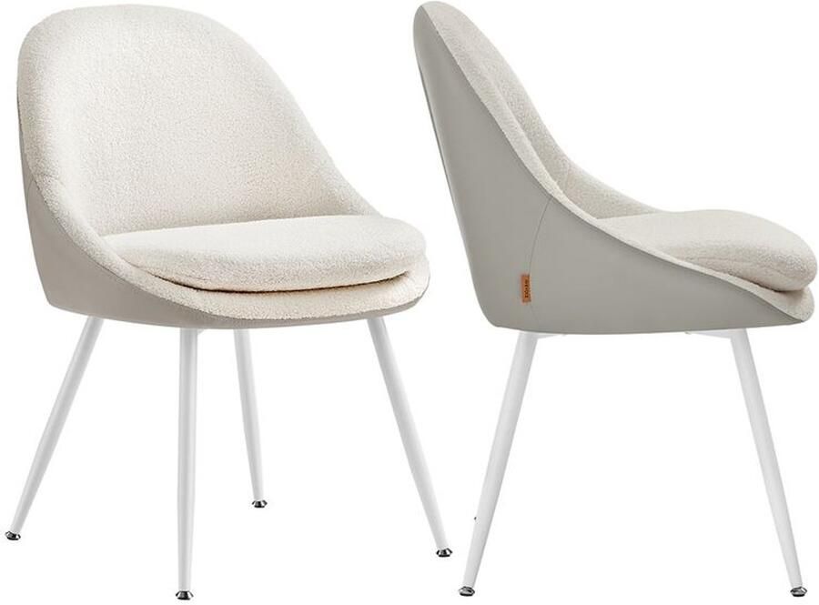 Furnibella Eetkamerstoel Set van 2 met Naar Buiten Gerichte Poten – Stijlvol en Modern Design