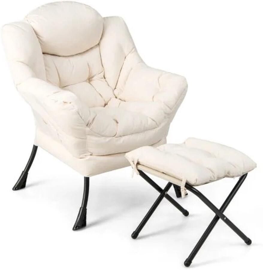 Furnibella Elegante Relaxfauteuil – Wing Chair met Volledig Gestoffeerde Zitting Rug- en Armleuningen