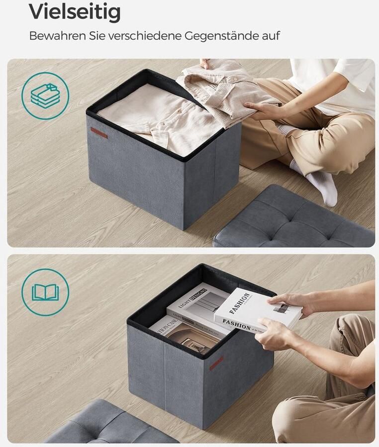 Furnibella -Fluwelen Bank met Opbergruimte – Leigrijs Luxe & Functioneel voor de Hal